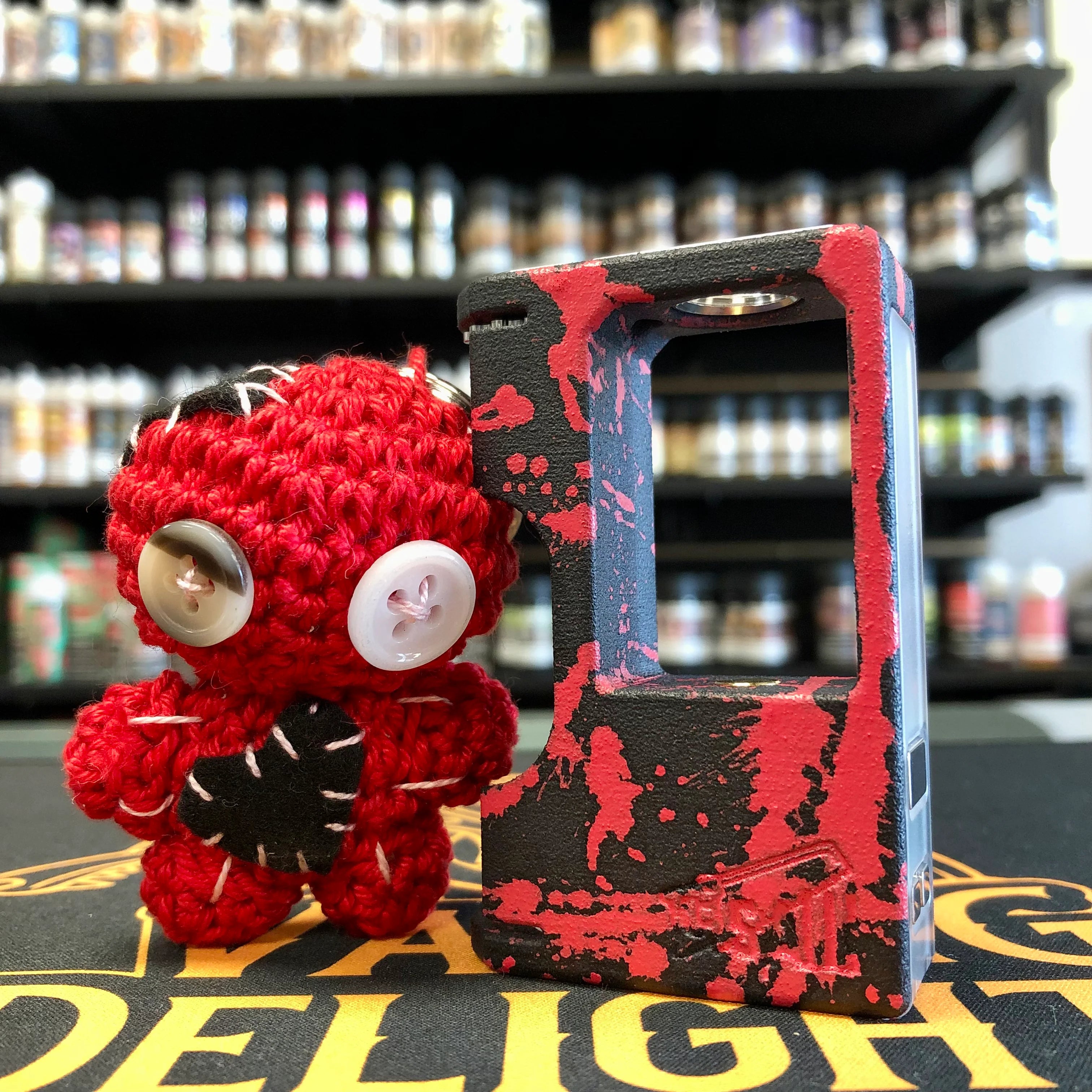 Saw DNA60 Boro Mod (SPLATTER) by VOODOOLL - Black/Light Red Splatter